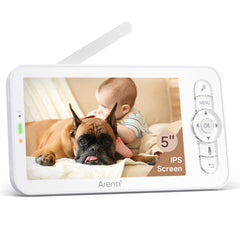 ARENTI 2025 upgraded 5-inch wireless baby monitor display front view for clear monitoring