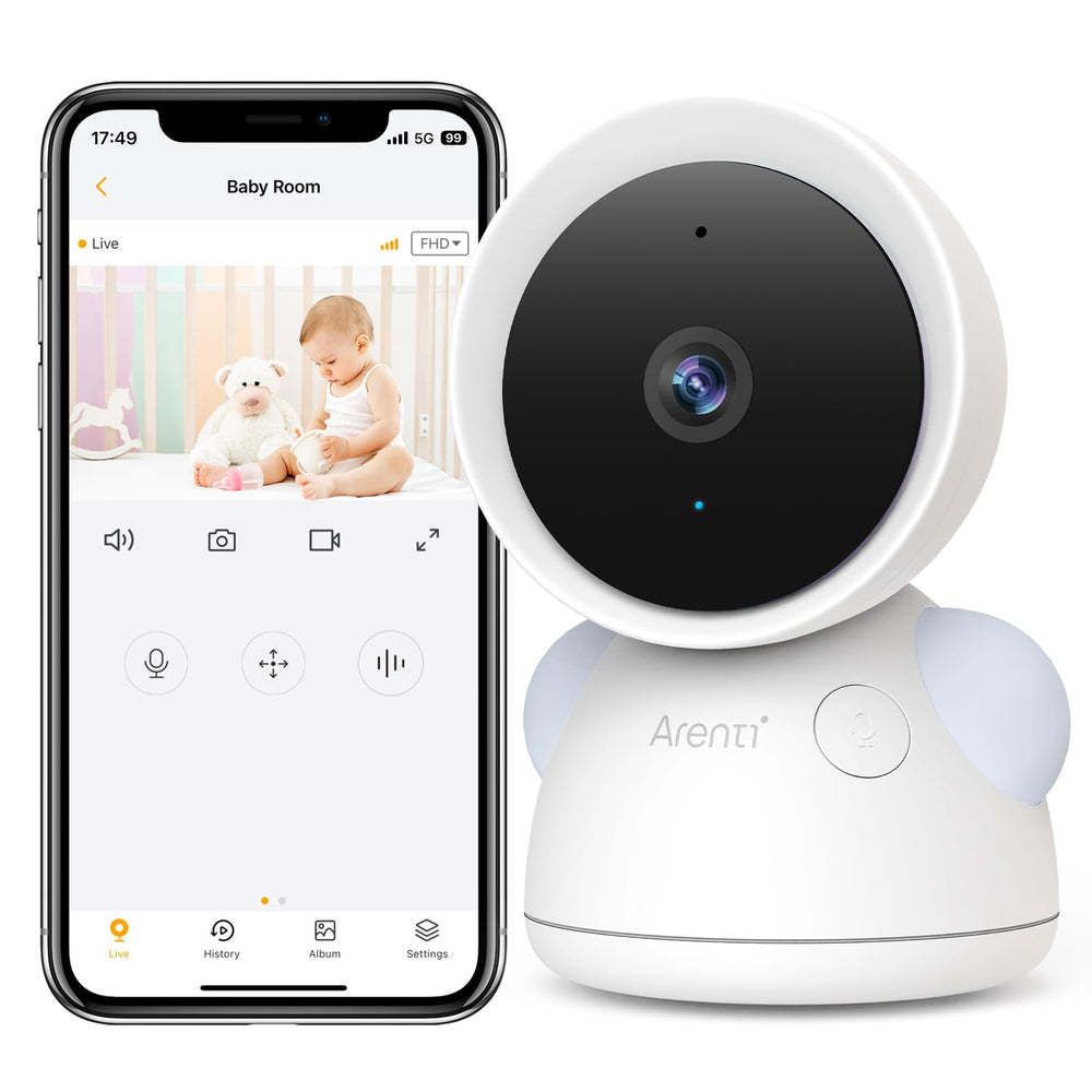 ARENTI baby camera monitor 2K-3MP clarity for crisp daytime footage.