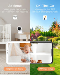 ARENTI baby monitor 2-cameras living-room-angle captures wide view for complete coverage.