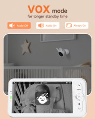 ARENTI baby monitor 5-inch display delivers crisp color visuals in nursery settings.