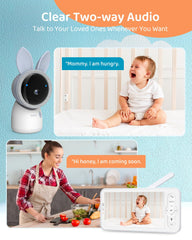 ARENTI upgraded baby monitor split-screen view shows two feeds simultaneously.