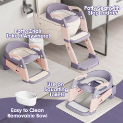 Argenens potty seat with step stool offers stable training support.