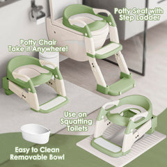 Argenens potty seat with splash guard to contain messes.