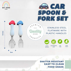 ARI MES toddler car-utensils fork: lightweight design supports confident eating.