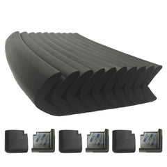 Arinbeb foam corner protector on fireplace edge prevents sharp-contact injuries.
