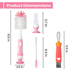 Ariseno pink nipple brush cleans tiny openings with precision