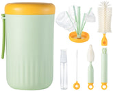 Ariseno travel bottle cleaner kit all-in-one setup demonstrates compact travel-friendly organization for busy parents.