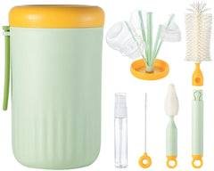 Ariseno travel bottle cleaner kit all-in-one setup demonstrates compact travel-friendly organization for busy parents.