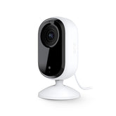 Arlo Essential Indoor Camera 2K front view for discreet room monitoring and peace of mind.