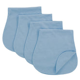 Arnzion baby burp cloths blue four-pack laid flat for size and protection