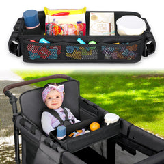 AROUY stroller snack tray Wonderfold W4 side view for easy, on-the-go snacking