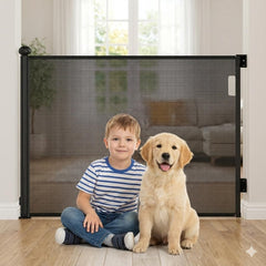 ARSHNAYAS retractable gate front view shows a safe indoor-outdoor barrier for kids