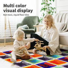 Art3d Baby Sensory Water Mats blue-yellow tiles support color recognition and calm exploration.