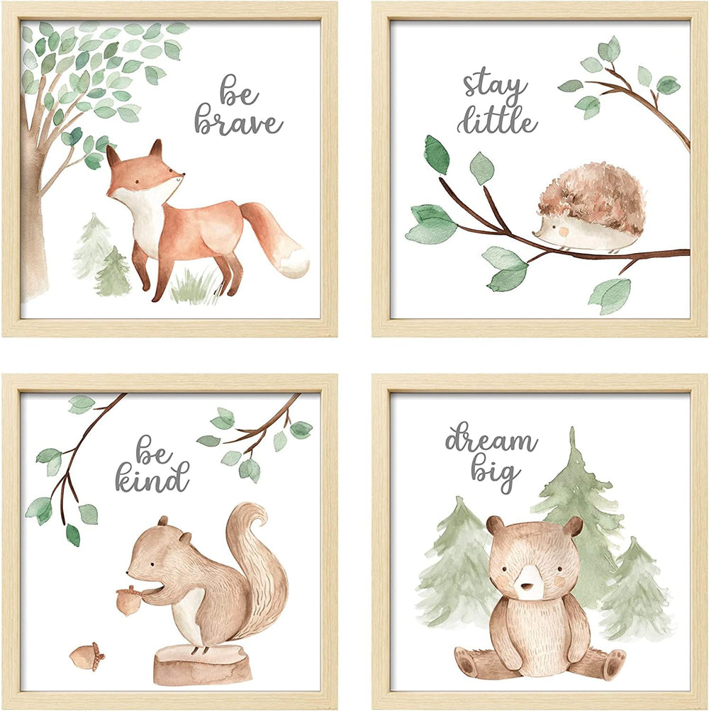 ArtbyHannah framed woodland fox print brightens nurseries with calming forest charm.