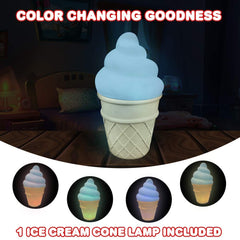ArtCreativity LED night light with beige base cycles colors for kids' bedtime ambience
