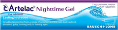 Artelac Nightime Gel bottle close-up with easy-dispense tip for overnight hydration