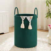 Artfeel laundry basket with cotton rope weave for elegant, breathable storage.