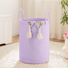 Artfeel laundry basket front view shows natural woven cotton rope for stylish organization.