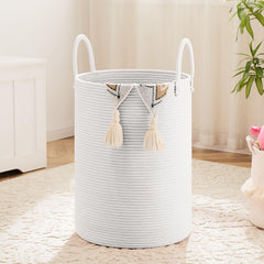 Artfeel laundry basket woven cotton rope for decorative storage.