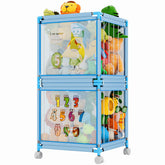 Asacbiiin Kids Stuffed Animal Storage Zoo with lid showcases dust-free plush storage.