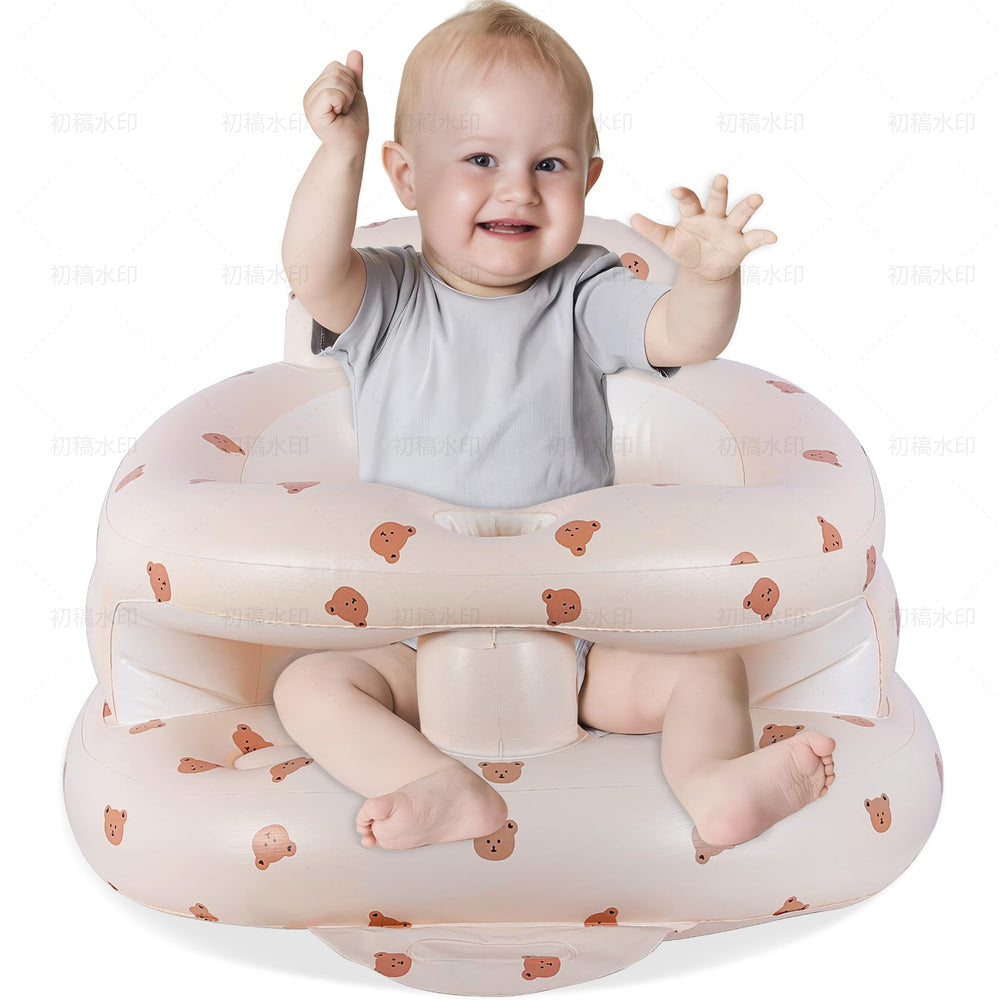 Asamoom inflatable seat with guardrail provides secure toddler sitting.