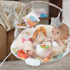 AskCat baby bouncer featuring soothing music for gentle sensory engagement.