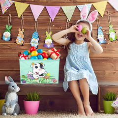 ASKETAM cow-easter-basket durable-handles easy transport and mobility