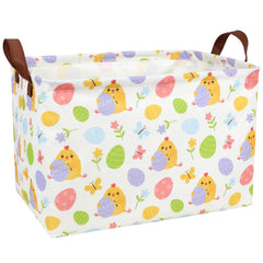 ASKETAM Cute Chicken Easter Basket side view highlights its large capacity for gifts.