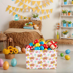 ASKETAM Easter basket with durable handles for easy carrying.