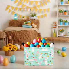 ASKETAM Easter basket rectangular size 14.9x10.2x9.8 inches showing ample storage.