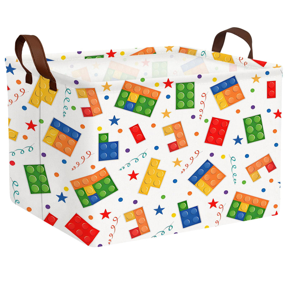 ASKETAM kid-cute-nursery-storage-basket close-up stitching highlights durable linen-cotton fabric.