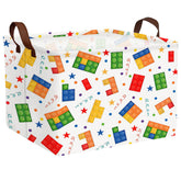 ASKETAM kid-cute-nursery-storage-basket close-up stitching highlights durable linen-cotton fabric.