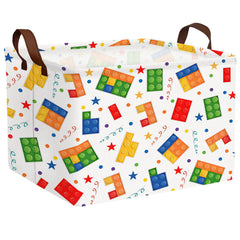 ASKETAM kid-cute-nursery-storage-basket close-up stitching highlights durable linen-cotton fabric.