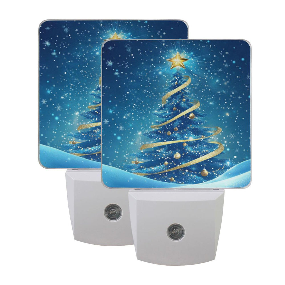 Aslsiy night light with blue snow tree design provides gentle illumination for kids.