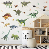 ASMPIO dinosaurs wall stickers package features four sheets for easy kids' room decoration