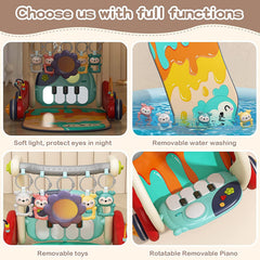 Asou Baby Gym Play Mat walker function aiding standing practice for infants.