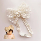 Asphinien lace big bow headband with flower pattern, perfect photo prop