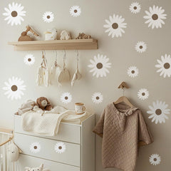 Astrkiz daisy wall decal mixed sizes create layered flower wall decor on a smooth surface