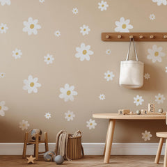 Astrkiz daisy decals on a smooth wall showing crisp white blossoms