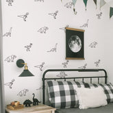 Astrkiz paper dinosaur wall decals collection on smooth wall for playful bedroom decor
