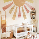 astrkiz pastel-sunrise wall decal left panel provides calm mood for kids’ rooms