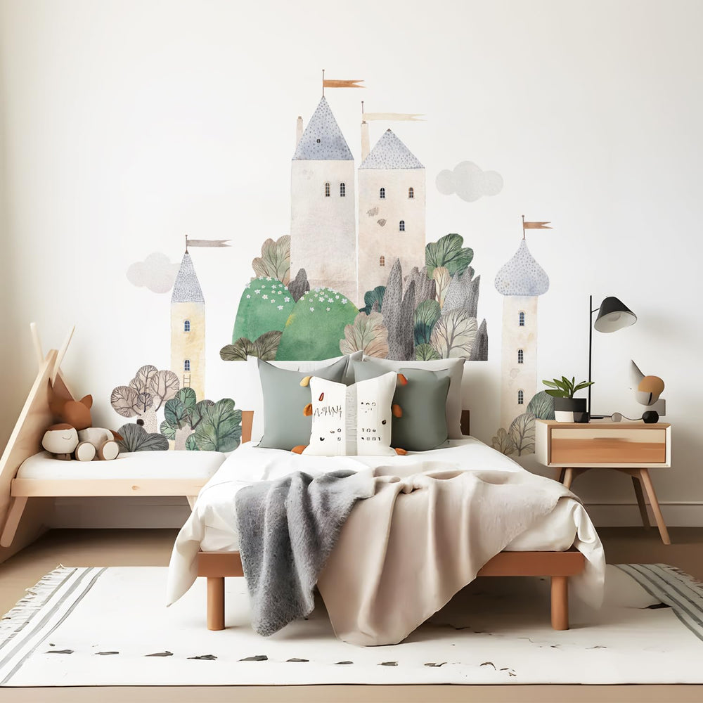 astrkiz watercolor castle wall decal transforms kids' room walls with playful charm