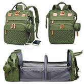 Astro alan baby diaper bag with changing station in use, organized on the go