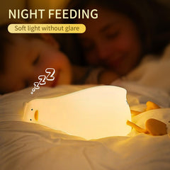 Ataraxiaqna duck night light touch-control on demonstrates simple brightness adjustments for quick mood shifts