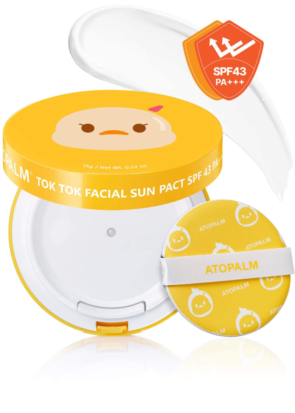 ATOPALM Tok Tok Sun Pact packaging highlights a compact, travel-friendly sun protection option.