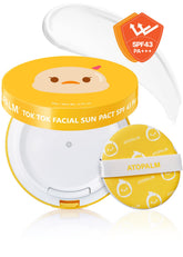 ATOPALM Tok Tok Sun Pact packaging highlights a compact, travel-friendly sun protection option.