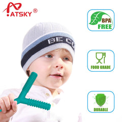 Atsky teething tubes texture-sides closeup showing varied surfaces.