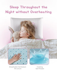 ATTABABY Toddler Pillow features ventilated structure for cooling comfort through the night.