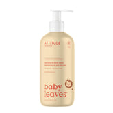ATTITUDE baby 2in1 pear nectar bottle demonstrates gentle cleansing for delicate skin.