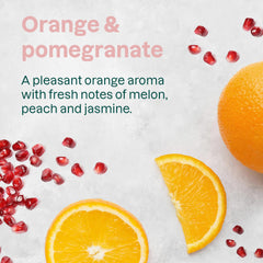 ATTITUDE orange pomegranate fragrance bottle captures vibrant bath-time scent